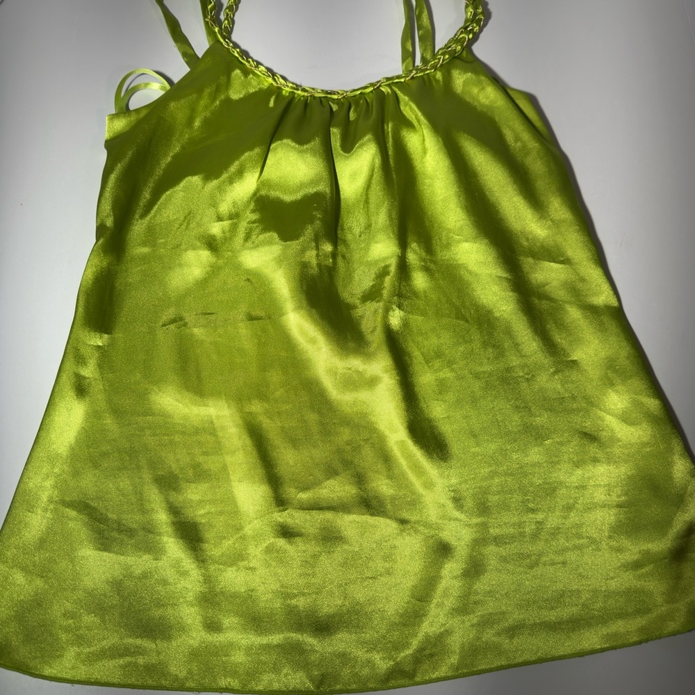 Lime Green Satin Halter Top